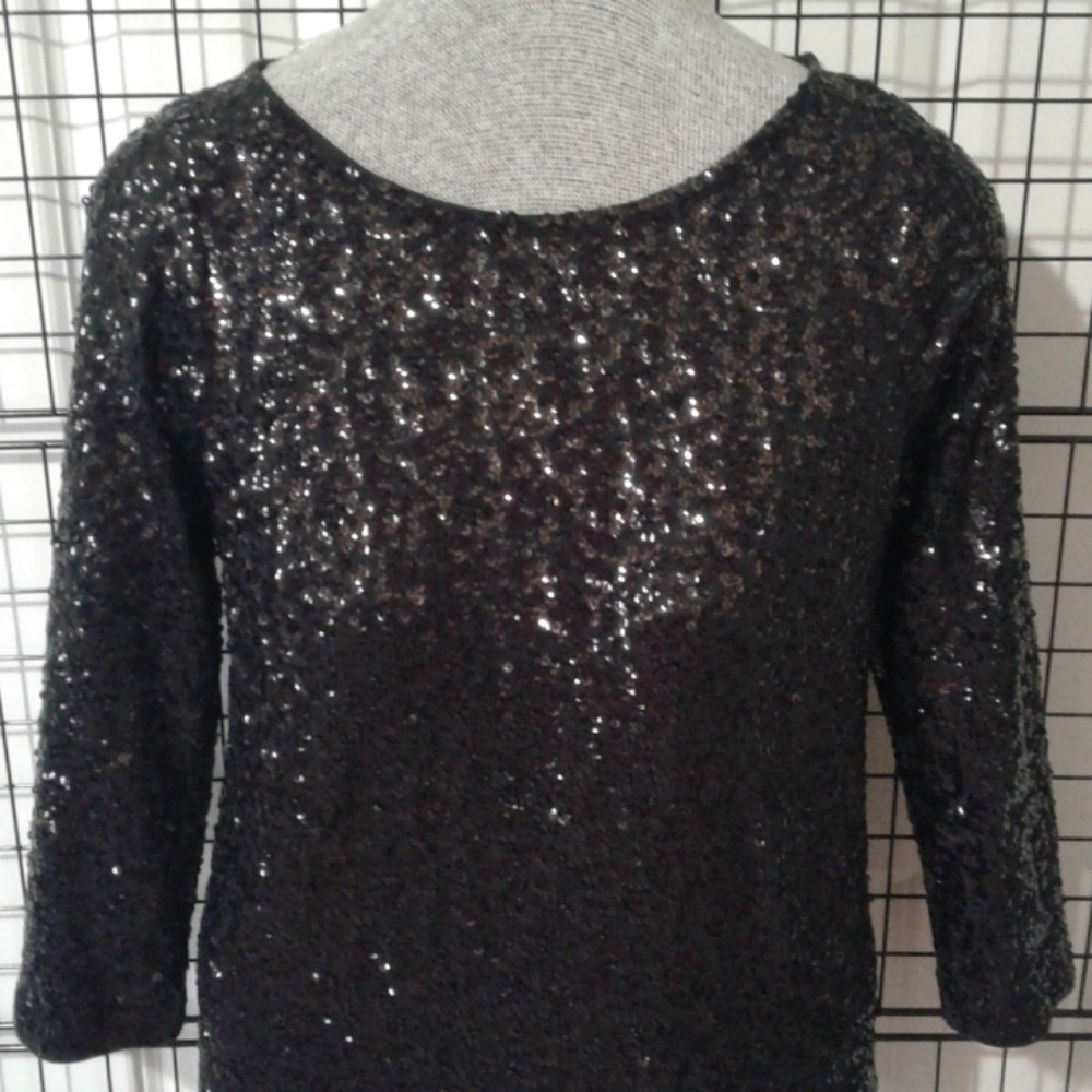 Sequin stretch cotton blouse, top. NWT - Picture 2 of 3